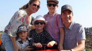 Sophie Grégoire Trudeau and Justin Trudeau with children Hadrien, Ella-Grace and Xavier.