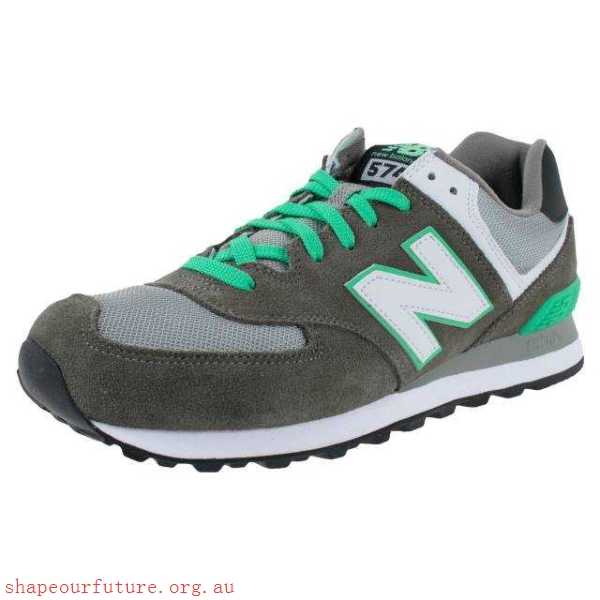 574 CLASSIC SUEDE SNEAKERS GREY GREEN WHITE ML574CPF - Men's New Balance