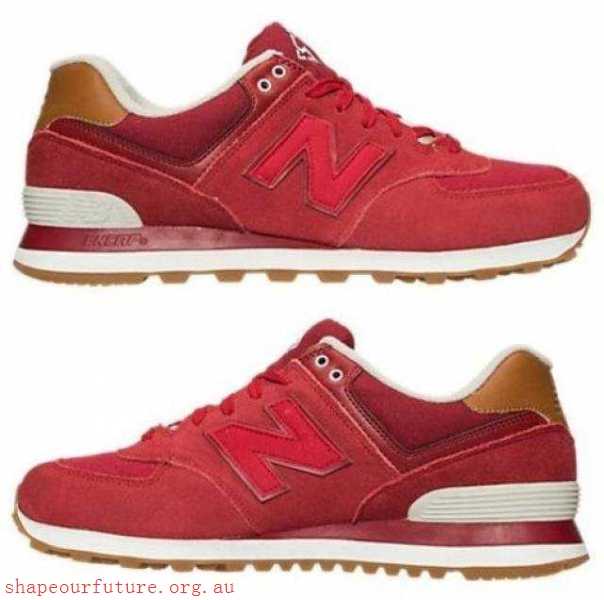 574 COLLEGIATE MEN's SUEDE CASUAL CRIMSON - RED - POWDER - WHITE NEW - Men's New Balance