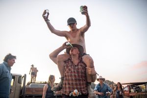 Participants are seen during the annual Ute Muster celebration in the small NSW town of Deniliquin, Saturday, September ...