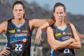 Canberra Capitals' Maddison Rocci, Abigail Wehrung, Eziyoda Magbegor, Lauren Scherf, and Keely Froling.Photo: Sitthixay ...