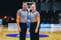 Simon and Michelle Cosier will referee a WNBL match together for the first time on Sunday.