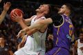 Shout out: Mitchell Cleek controls the ball against the Kings at Qudos Bank Arena in Sydney.