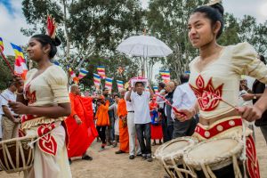 A cultural pageant at the Sri Lankan Buddhist Temple in Kambah where the Katina Cheevara (a special ceremonial robe) is ...