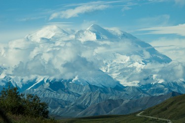 The Denali Mountain, Alaska,  appearing in all it's glory. The bus driver told us only 30% of visitors to the national ...