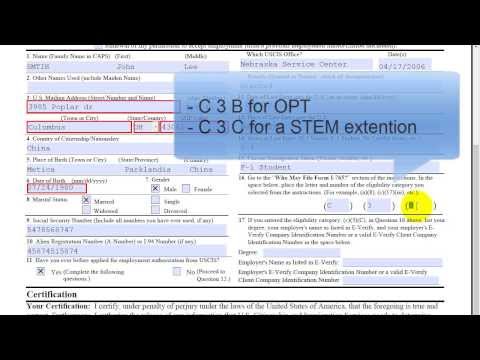 How to fill out the I-765 Application for employment authorization for Optional Practical Training