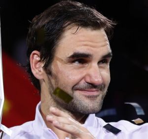 Roger Federer celebrates after defeating Rafael Nadal in the final of the Shanghai Masters.