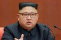 North Korean leader Kim Jong-un speaking during a meeting of the central committee of the Workers' Party of Korea in ...