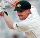 Australia's David Warner plays a shot during the second day of their second test cricket match against Bangladesh in ...