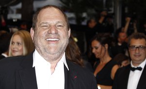 Producer Harvey Weinstein arrives for the screening of Cosmopolis at the 65th international film festival, in Cannes, southern France, Friday, May 25, 2012.