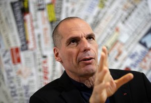 File - Former Greek Finance Minister Yanis Varoufakis meets the media at the Foreign Press Association in Rome, Friday, March 24, 2017.