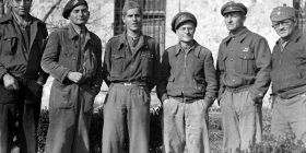 The 15th International Brigade in 1937. Pat Read appears third from left.