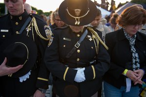 Washington, D.C., 13, May 2017. During the 29th annual Candlelight Vigil the names of the offer’s who were killed in the line of duty were read aloud as candles were lit by the thousands in attendance. U.S. Attorney General Jeff Sessions and Secretary of the Department of Homeland Security John Kelly spoke on the sacrifice made by law these law enforcement officers and the importance of officer safety