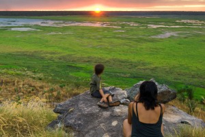 Sunset from Ubirr overlooking the Nardab floodplain in Kakadu National Park.