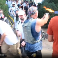 KKK imperial wizard Richard Wilson Preston is charged with firing a gun August 12.
ACLU video