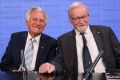 Former prime minister Bob Hawke launched the biography of former foreign minister Gareth Evans at the National Press ...