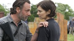 Andrew Lincoln as Rick Grimes, Lauren Cohan as Maggie