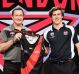 Essendon coach John Worsfold with 2016 No.1 draft pick Andrew McGrath.