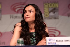 Famke Janssen speaking at the 2013 WonderCon at the Anaheim Convention Center in Anaheim, California.