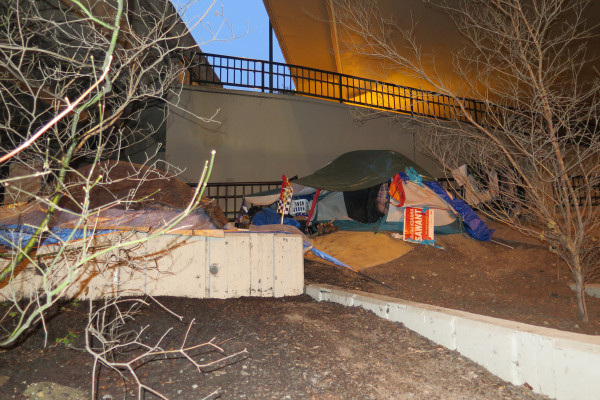 A homeless encampment in Seattle.