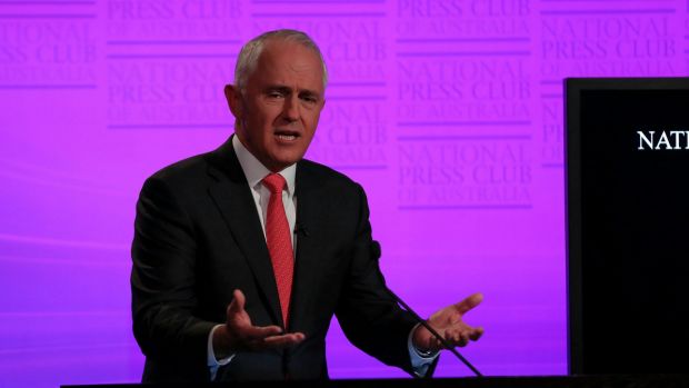 Prime Minister Malcolm Turnbull during the leaders' debate on Sunday.