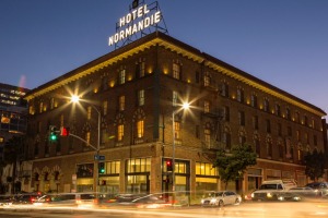 Hotel Normandie is one block back from Wiltshire Boulevard in the Koreatown neighbourhood.