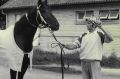 T.J. Smith's stable foreman Tom Barker with champion galloper Kingston Town.