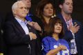 US vice-president Mike Pence and his wife, Karen, stand before the Colts-49ers game.