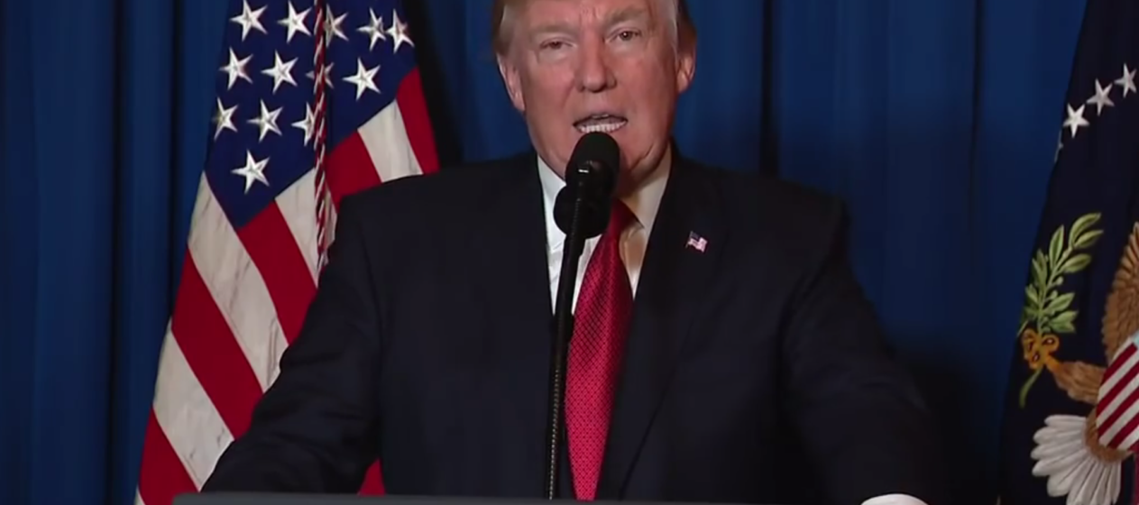 President Trump delivers a statement on Syria. (Screenshot from White House video)