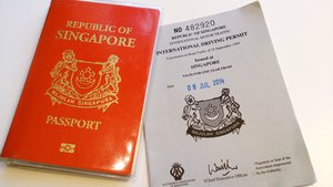 Singapore passport and international driving license