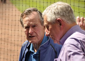 George H. W. Bush (left) and Drayton McLane, Jr.