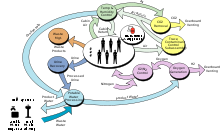 A flowchart diagram showing the components of the ISS life support system.