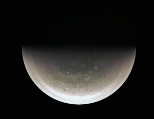 This image from NASA's Juno spacecraft provides a never-before-seen perspective on Jupiter's south pole.  The JunoCam instrument acquired the view on August 27, 2016, when the spacecraft was about 58,700 miles (94,500 kilometers) above the polar region.