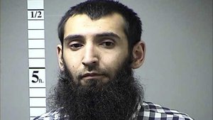 This undated photo provided by St. Charles County Department of Corrections via KMOV shows Sayfullo Saipov. A man in a rented pickup truck mowed down pedestrians and cyclists along a busy bike path near the World Trade Center memorial on Tuesday, Oct. 31, 2017, killing several.