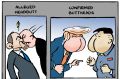 Dyson cartoon; re headbutting, Abbott, Kim Jong Un, Trump, etc, Age Insight 23 September 2017