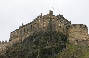 This photo taken Monday, March 17, 2014 shows a general view of Edinburgh castle, Scotland, flying the 'Union Jack' flag of the United Kingdom.