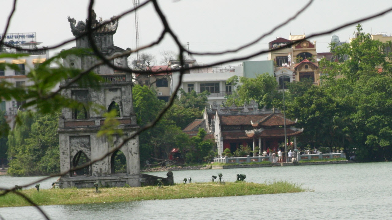 NgocSon temple in HoanKiem lake - Hanoi