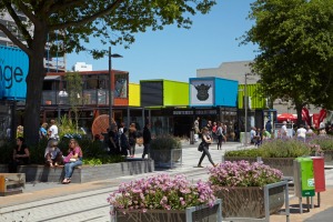 The Re:Start container mall, Cashel Street in Christchurch, New Zealand.