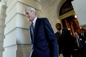 Former FBI Director Robert Mueller, the special counsel probing Russian interference in the 2016 election, departs Capitol Hill following a closed door meeting, Wednesday, June 21, 2017, in Washington. (AP Photo/Andrew Harnik)