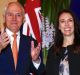 Australian Prime Minister Malcolm Turnbull greets New Zealand PM Jacinda Ardern in Sydney.  