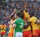 Papua New Guine players celebrate after Gary Lo scores.