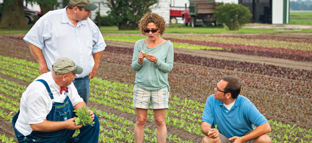 Lee and Bobby Jones of the Chef's Garden (left) with restaurateurs Karen Small and Douglas Katz.