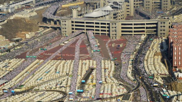 Hundreds of thousands of pilgrims at the Haj in Mecca in 2015.