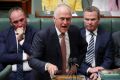 Prime Minister Malcolm Turnbull and Deputy Prime Minister Barnaby Joyce during question time at Parliament House ...