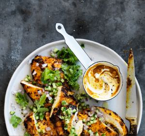 Adam Liaw's?kari-kari chicken with spiced yoghurt