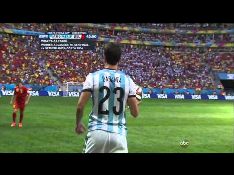 Argentina Belgium 2014 World Cup Full Game ESPN Quarterfinal Quarterfinals