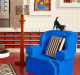 A Lego living room - and the  house cat.