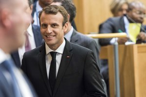 Emmanuel Macron attending the High-level Event on Libya