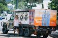 Orange Sky co-founder Nic Marchesi with the Phytham truck, which will head up to the Lockhart River on Wednesday.