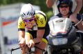 Bridie O'Donnell wins the women's time trail at the Australian cycling championships at Ballarat in 2008.